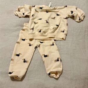 Rylee + Cru Baby Dog Relaxed Cotton Sweatshirt Sweatpants 2pc Set 18-24 months